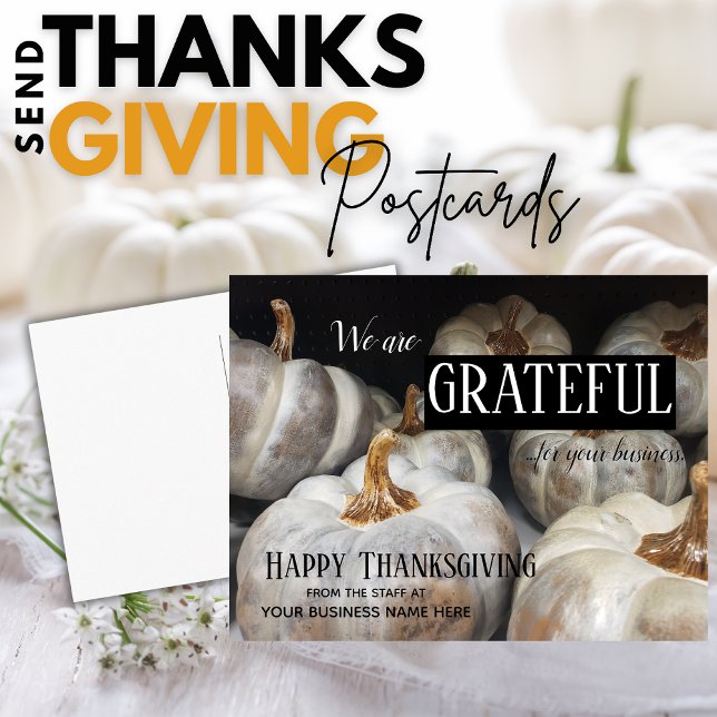 Grateful Fall Business Thanksgiving Postcard (Creator Uploaded)