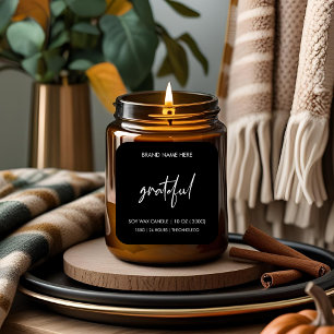 Grateful Fall Candle Label Sticker   Custom 