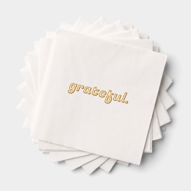 Grateful Foil Stamp Cocktail Napkins Thanksgiving (Insitu (Stacked))