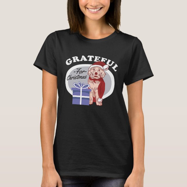 Grateful for Christmas  Christmas Santa Rude Adult T-Shirt (Front)