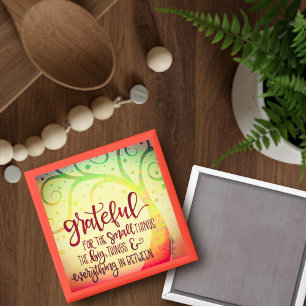 Grateful for Everything Inspirivity Pretty Tree Magnet