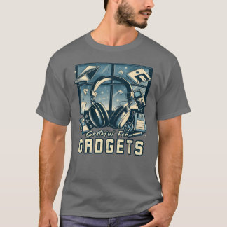 Grateful For Gadgets Nostalgia Funhanksgiving IT f T-Shirt