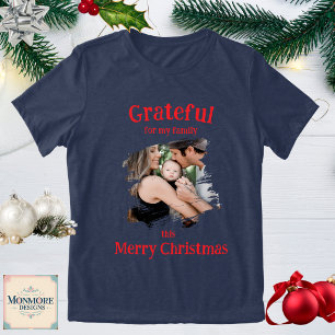 Grateful for My Family Christmas Tri-Blend Shirt