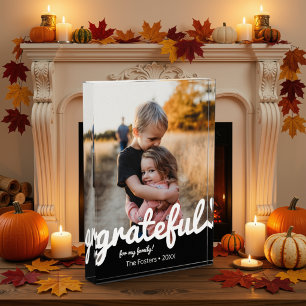 Grateful For My Family Custom Photo Block