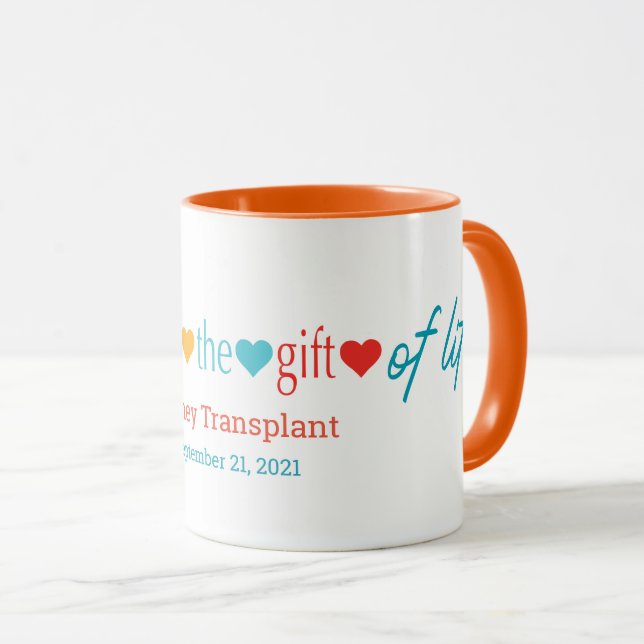 Grateful for the Gift Customisable Transplant Mug (Front Right)