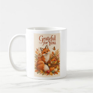 Grateful for You Fox Harvest Thanksgiving Coffee Mug
