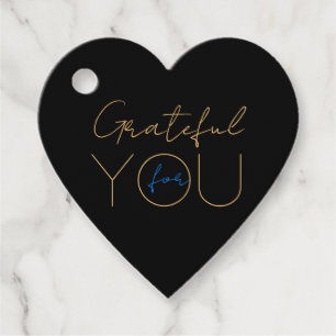 💖 "Grateful for You" Gift Tag Modern Black