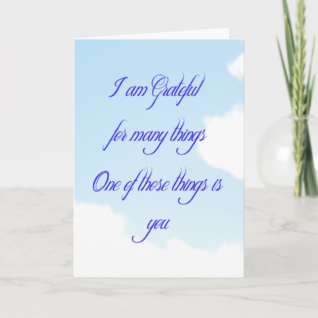 Grateful For You Thank You Card (Front)