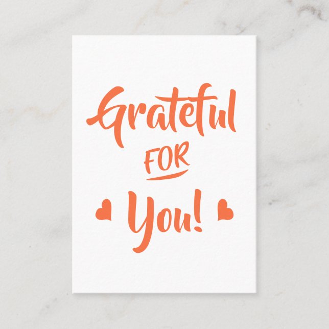 Grateful For You Thanksgiving Quote Place Card (Front)