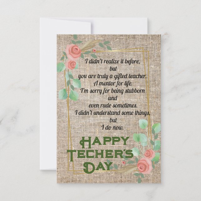 Grateful for your teacher Flat Greeting Card (Front)
