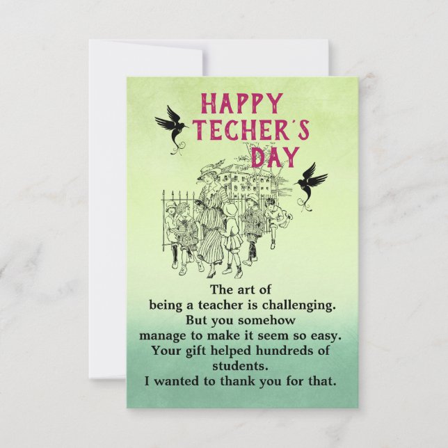 Grateful for your teacher Flat Greeting Card (Front)
