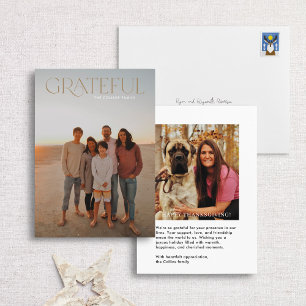 Grateful Full Photo Modern Thanksgiving Photo Card