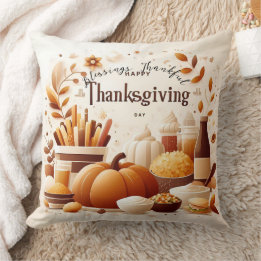 Grateful Gatherings: Festive Thanksgiving  Cushion