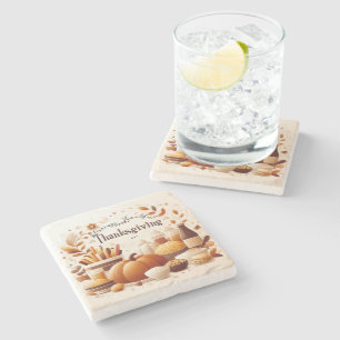 Grateful Gatherings: Festive Thanksgiving Stone Coaster