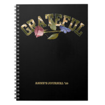 Grateful Golden Typography Rose & Butterfly