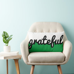 Grateful Green Black White Colour Block Lumbar Cushion