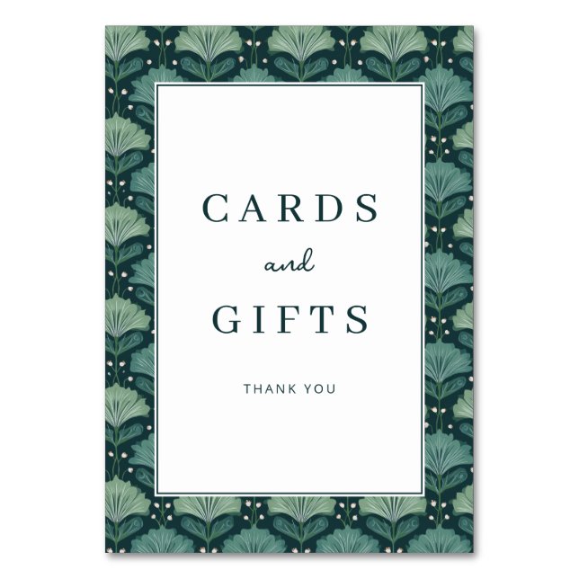 Grateful Green Botanical Thank You Card (Front)