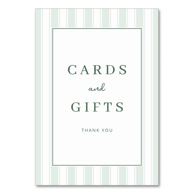Grateful Green Minimalist Thank You Card (Front)