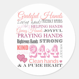 Grateful hands classic round sticker