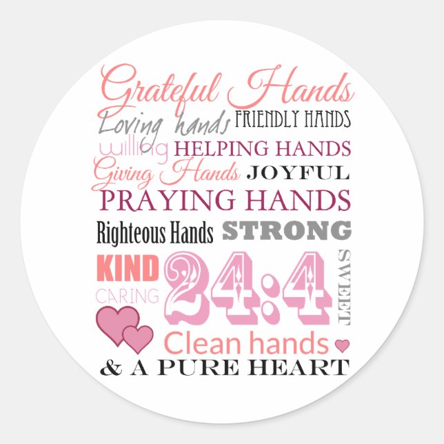 Grateful hands classic round sticker (Front)