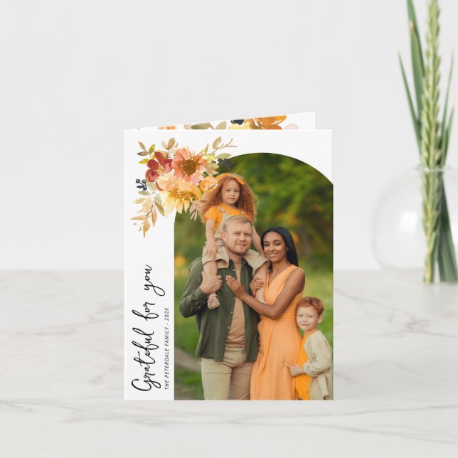 Grateful, happy thanksgiving greeting card (Front)