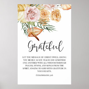 Grateful Happy Thanksgiving Poster