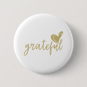 grateful heart 6 cm round badge