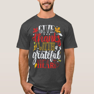 Grateful Heart Cute Fall Thanksgiving Vintage T-Shirt
