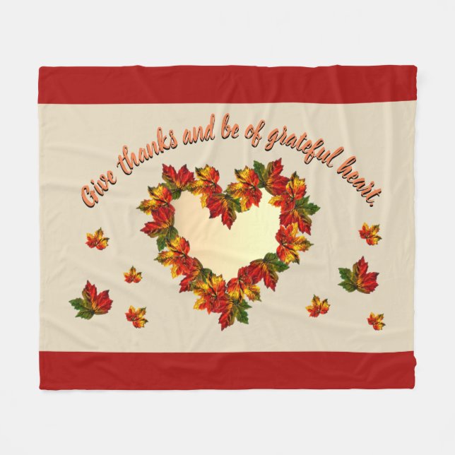 Grateful Heart Fleece Blanket (Front (Horizontal))
