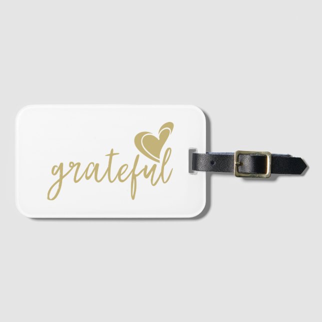grateful heart luggage tag (Front Horizontal)