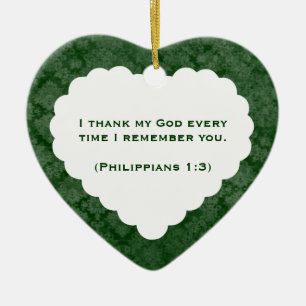 Grateful Heart Personalised Green Gift Ceramic Tree Decoration