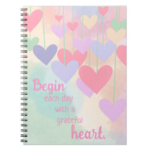Grateful Heart Pink Green Purple Ombre Gratitude Notebook