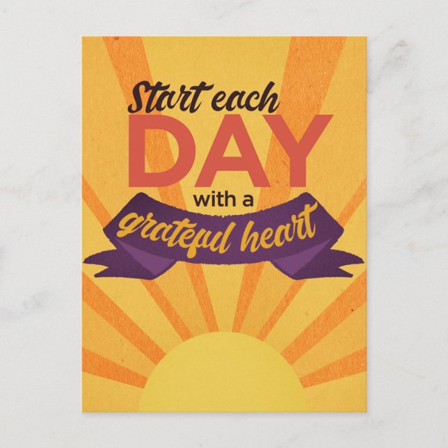'Grateful heart' quote postcard (Front)