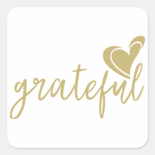 grateful heart square sticker