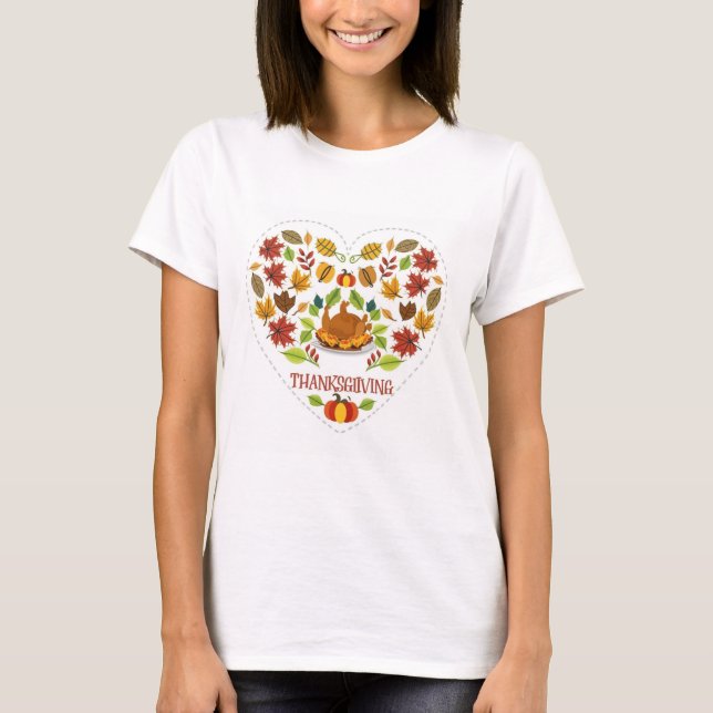 Grateful Heart thanksgiving, Full Plate T-Shirt (Front)