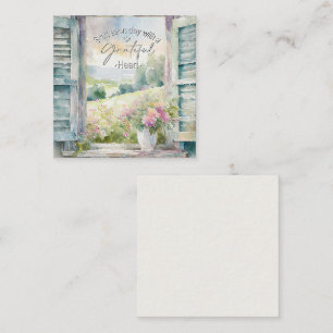 Grateful heart watercolor floral window  card