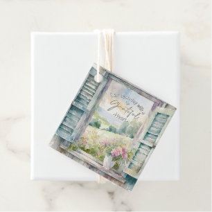 Grateful heart watercolor floral window favour tags