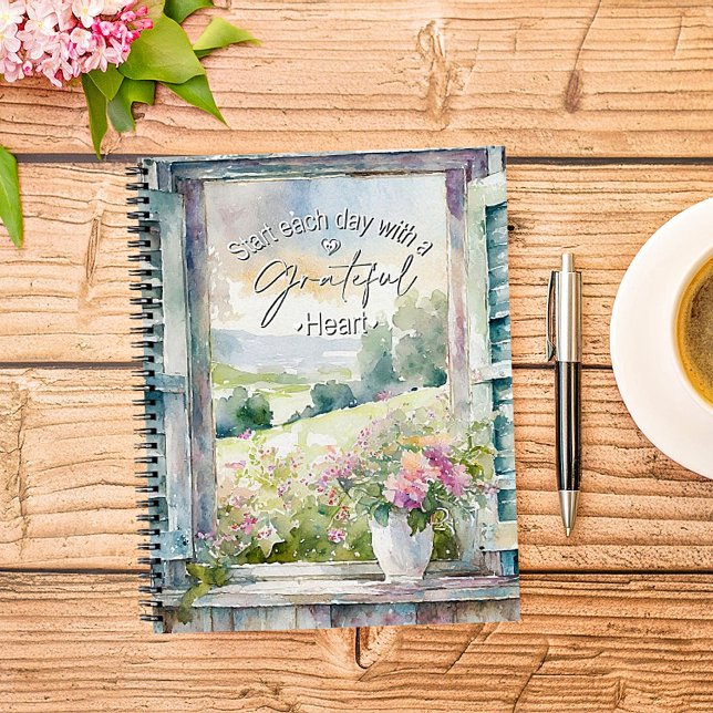Grateful heart watercolor floral window journal (Creator Uploaded)
