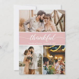 Grateful Hearts: Customisable Wedding Thank You Ca Card