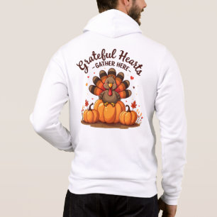 Grateful Hearts Thanksgiving Turkey Hoodie