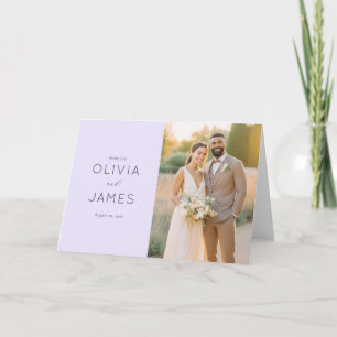 Grateful Lavender Elegant Photo Thank You Card