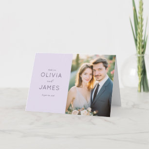 Grateful Lavender Elegant Photo Thank You Card