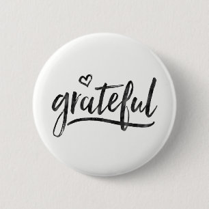 Grateful Minimalistic Custom Background Colour 6 Cm Round Badge