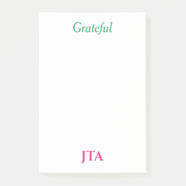 Grateful Monogrammed Notepad (Front)