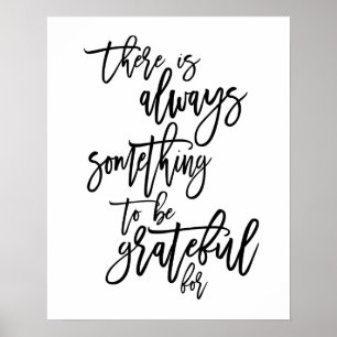 Grateful Motivational Quote Black Poster