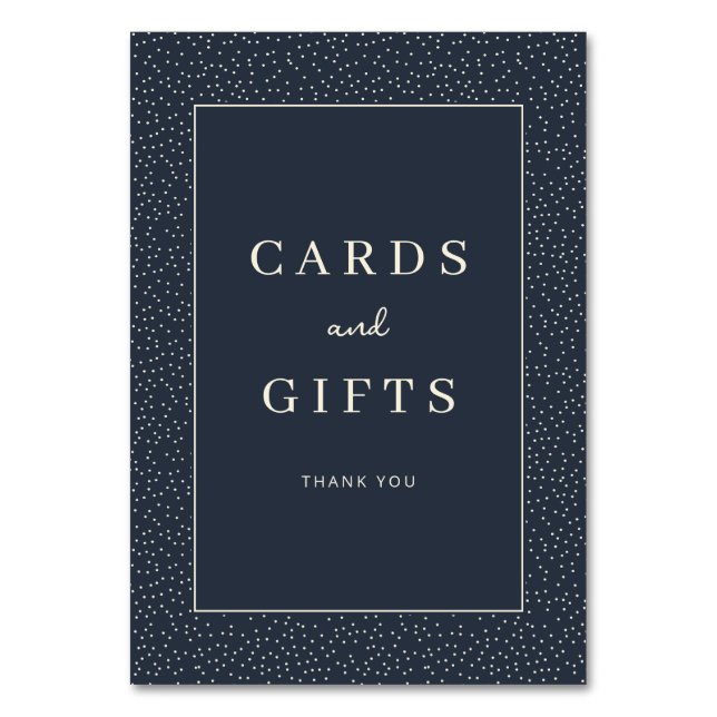 Grateful Navy Blue Elegant Thank You Card (Front)
