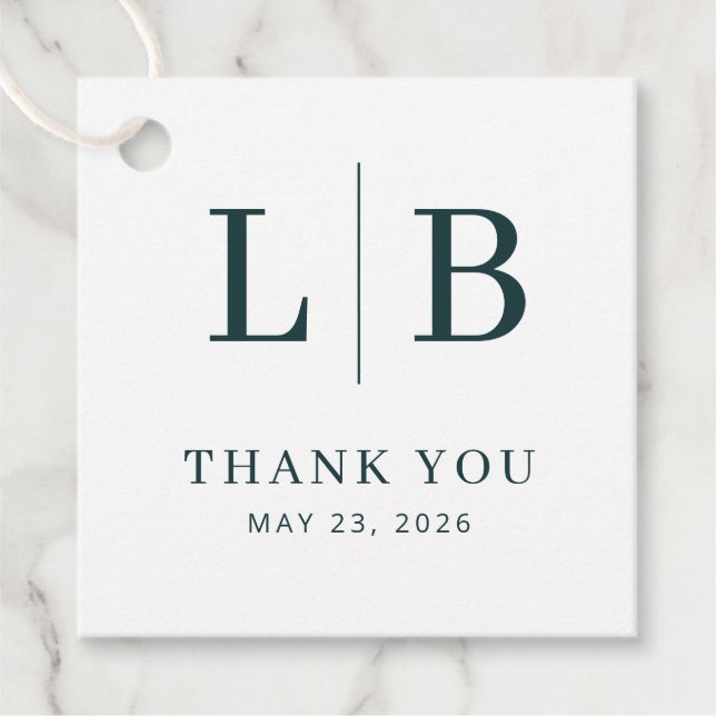 Grateful Navy Blue Serif Wedding Favor Tags (Front)