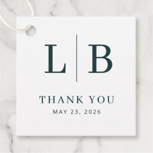 Grateful Navy Blue Serif Wedding Favour Tags