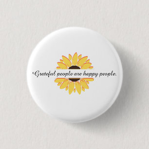 Grateful people are happy people Personalise 3 Cm Round Badge