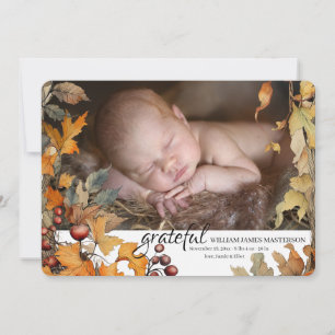 Grateful Photo Birth Announcement 